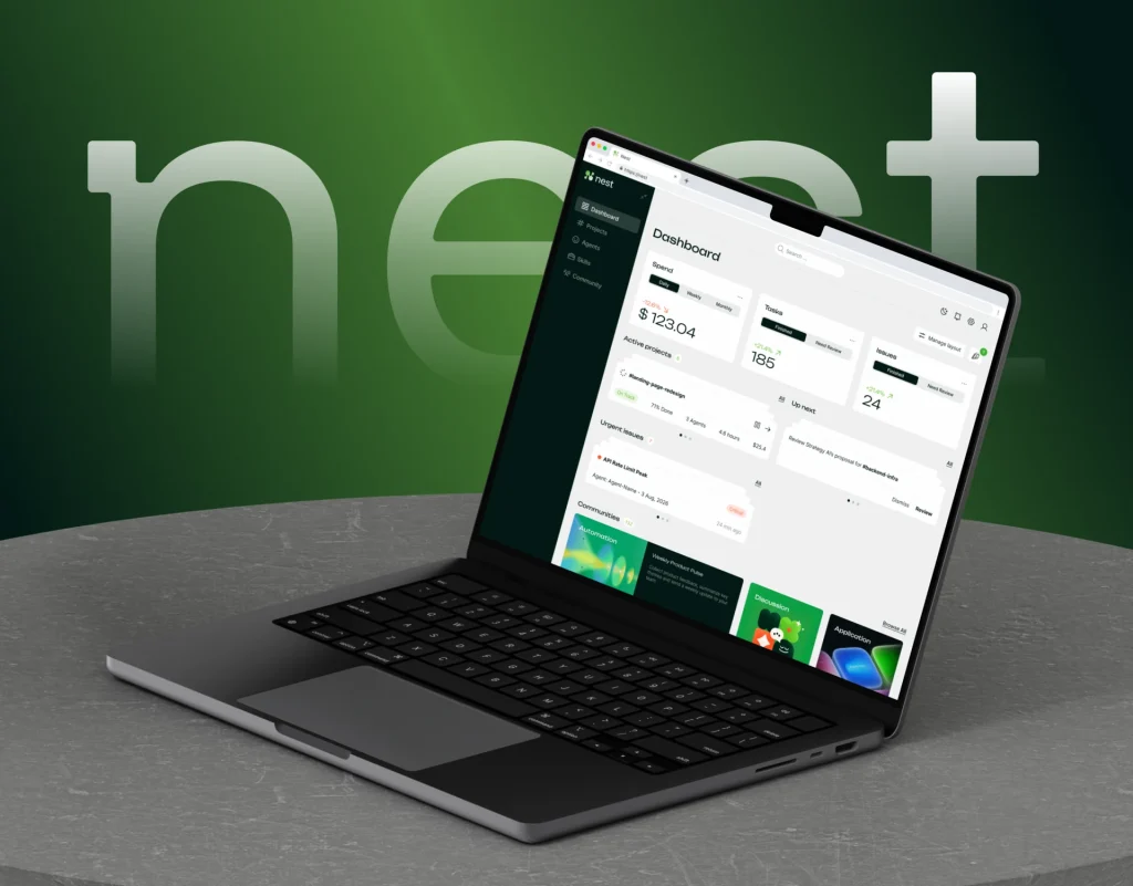 What Is an AI Software Factory? Lessons From 3 Client Deployments 1 Nest AI software factory dashboard displayed on a laptop