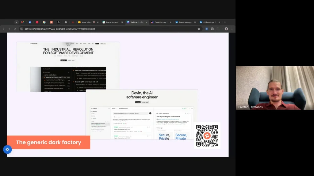 Don't Get Fooled by Dark Software Factory Vendors: 3 Fallacies Every Buyer Should Challenge 2 Dark software factory webinar slide about generic vendor platforms